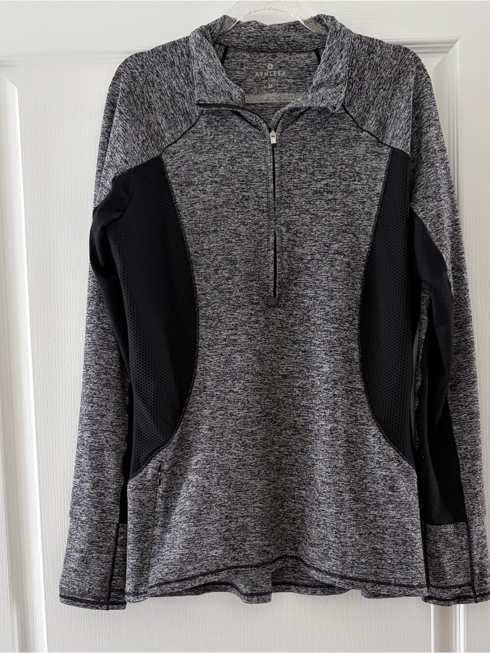 Athleta gray and black zip pullover size medium - Picture 2 of 10